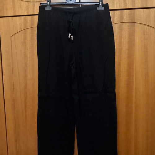 Zara black palazzo pants like new, size L with elastic waist and drawstring