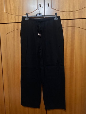 Zara black palazzo pants like new, size L with elastic waist and drawstring