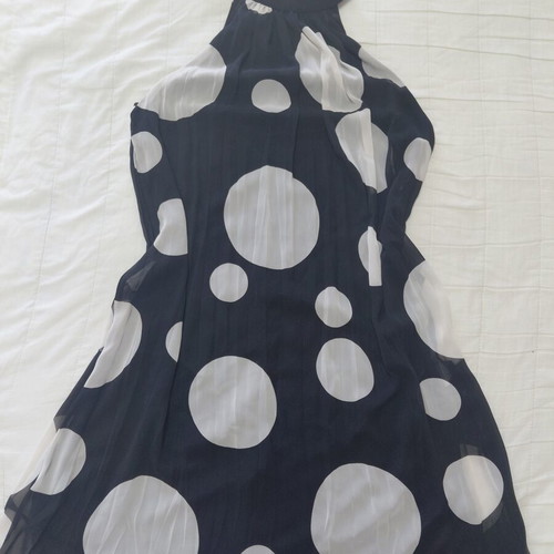 Desiree polka dot dress black and white medium size like new
