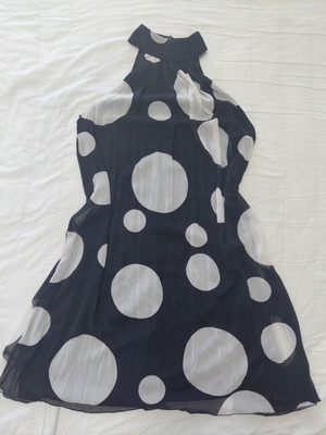 Desiree polka dot dress black and white medium size like new