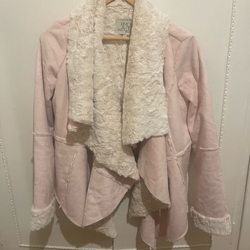 Pink mouton jacket with fur like new