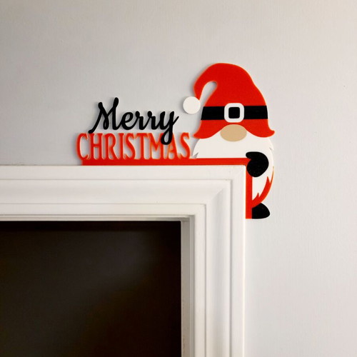 Merry Christmas Gnome Door Corner new, 20x24 cm