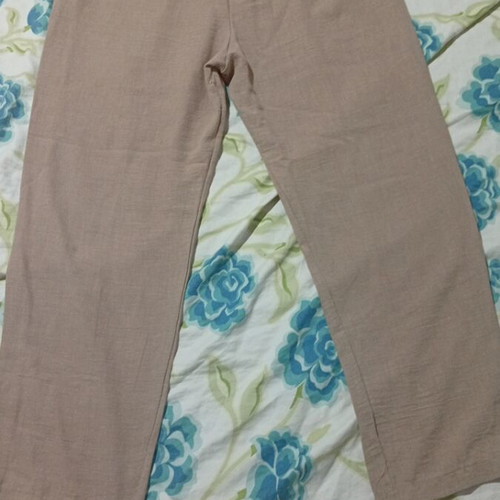 Set palazzo pants and shirt like new, size Large, beige