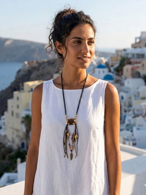 Necklace with pendant new, length 37cm, pendant 15cm
