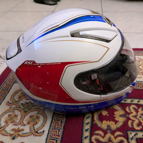 MT motorcycle helmet used with scratches and minor dents