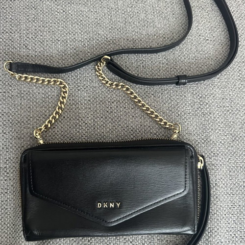 DKNY leather wallet-bag with strap