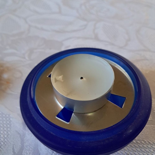 Cristofele cobalt blue candlestick like new, 1990s