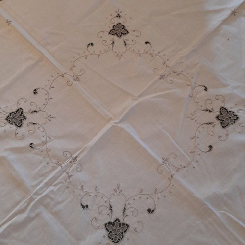 Handmade embroidered tablecloth square like new