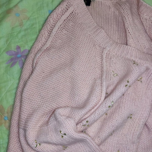 Juicy Couture pink cardigan used, size large, with beads