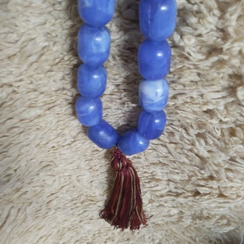 Handmade Worry Beads with Large Blue Beads New