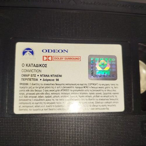 Conviction VHS used with plastic case and cover