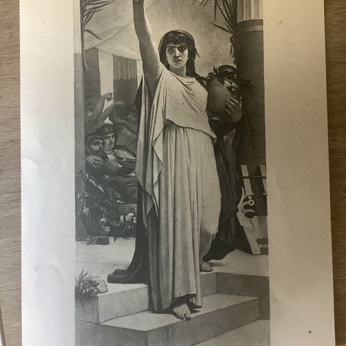 Electra engraving used 1875 by F.J.Barrias, ancient Greek theater