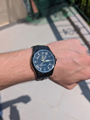 Poedegar luxury watch, black and gold, men's