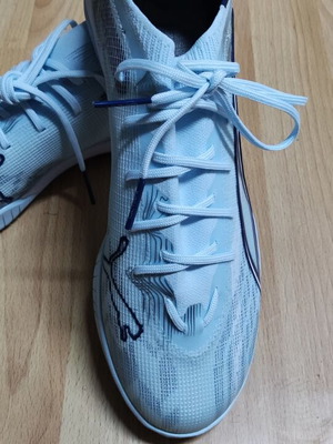 PUMA Ultra 6 Pro Cage TT Dreamrush ποδοσφαιρικά παπούτσια σε παγωμένο μπλε και λευκό, μέγεθος 42,5