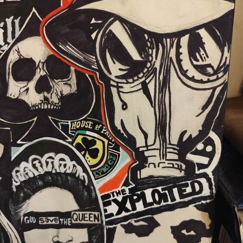 Painting with famous rock and metal bands, like new