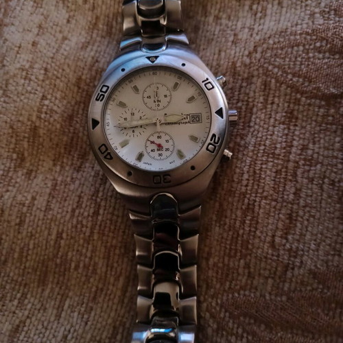 Reporter chronograph men's watch used, silver