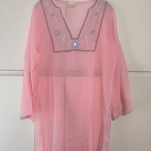 Pink transparent beach dress like new, size medium