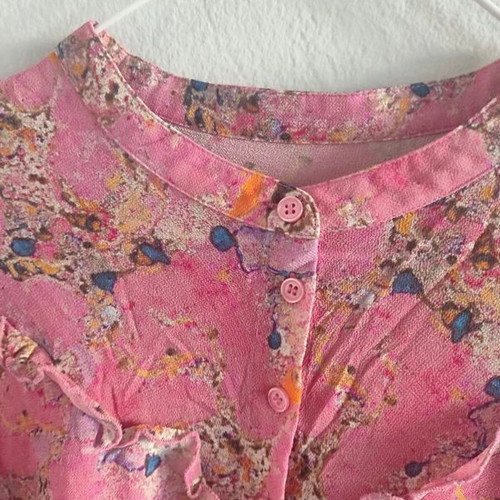 Storm & Marie women's viscose blouse pink abstract design like new M/L