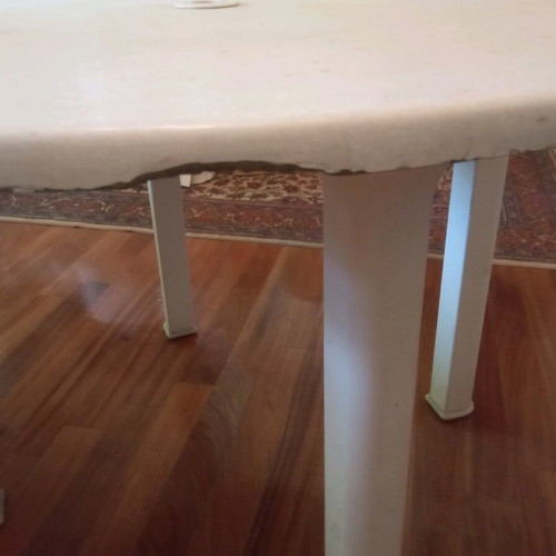 Rotunda table white outdoor used with umbrella hole