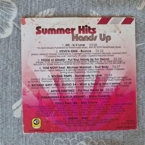 Down Town Summer Hits Hands Up CD like new, electronic