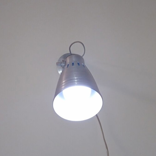 IKEA wall light like new, aluminum with switch and LED bulb
