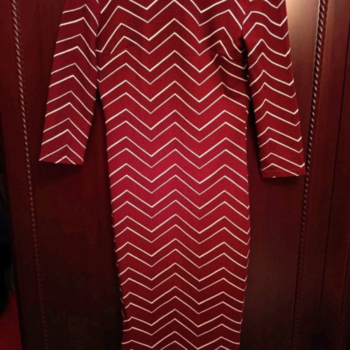 Midi dress Axel N38 straight cut like new, white and red