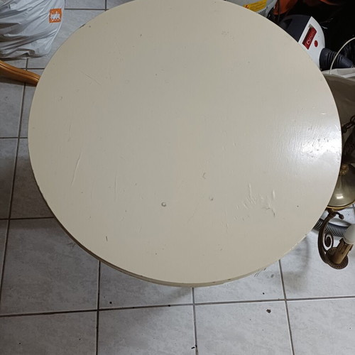 Wooden table used, carved, handmade with storage space
