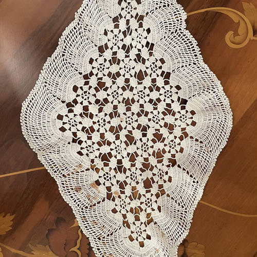 Set of 4 handmade traditional crochet doilies used