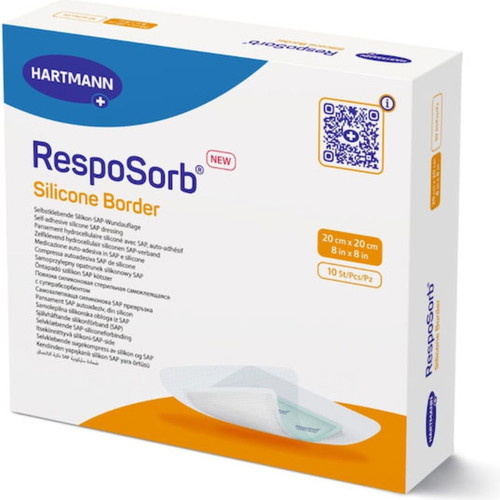 Hartmann Resposorb Silicone Border new adhesive wound dressings 20x20