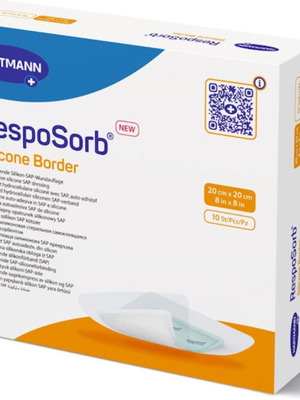 Hartmann Resposorb Silicone Border new adhesive wound dressings 20x20