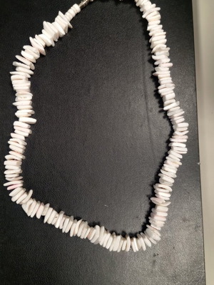 Handmade summer necklace with irregular shell pieces, vintage