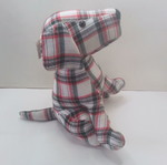 Fabric dog doorstop used