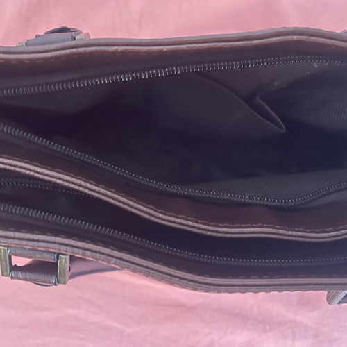 Vintage Orient Bags leather handbag in mahogany and dark brown, like new