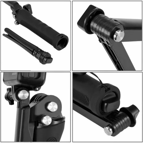 Puluz Pu202 3-in-1 Folding Tripod with Handle and Selfie Stick 20–58cm for Action Cameras