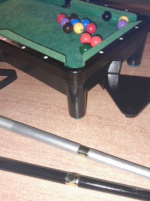 Miniature billiards used, in box