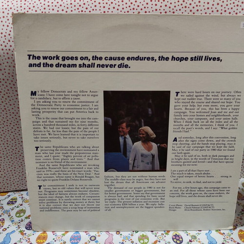 Address of Senator Edward M. Kennedy Democratic National Convention 1980 vinyl record used
