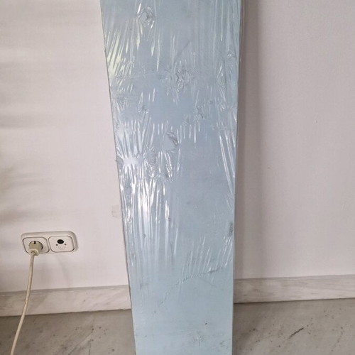 Lack Ikea shelf used, painted light blue, 110x26 cm with white brackets
