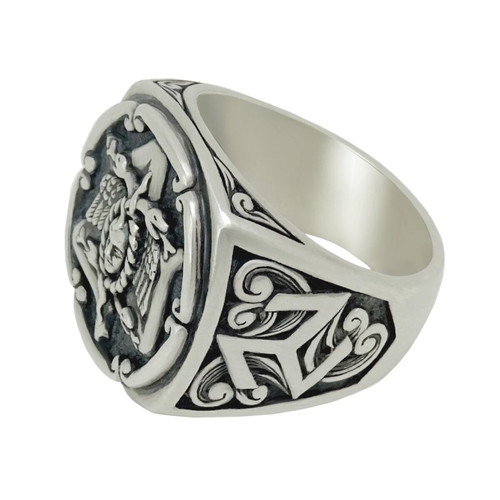 Medusa Triskelion Sicilian Sterling Silver 925 Handmade Ring new