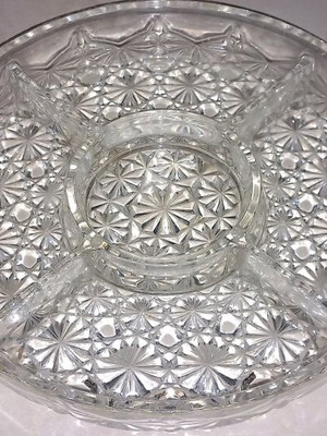 Crystal serving platter 5 sections like new