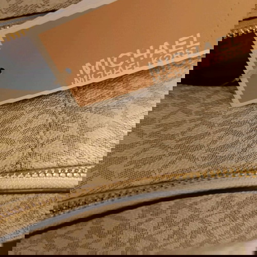 Michael Kors Rhea Zip Πλάτης καινούργιο, vanilla μπεζ και χρυσαφί