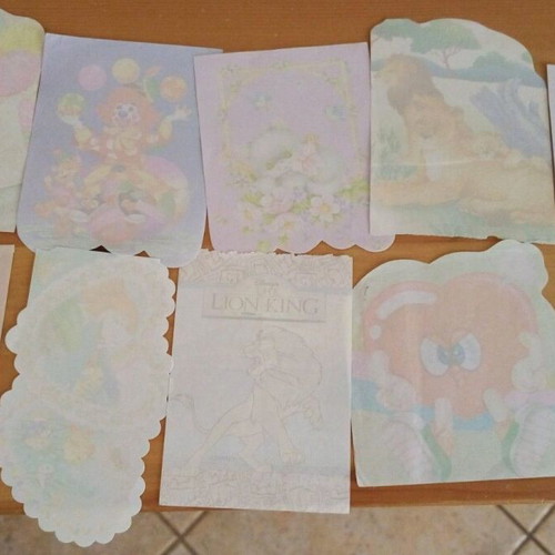 Letter Papers used, small from notepads, 40 pieces, 1997-1999