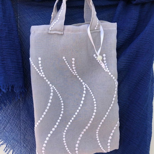 Little trio pouches handmade new set, white and gray