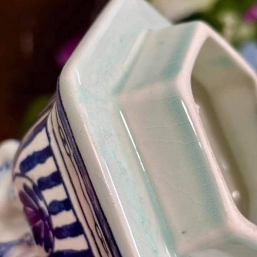 Royal Sphinx Holland by Boch Belgium Delft-Style Lidded Vase