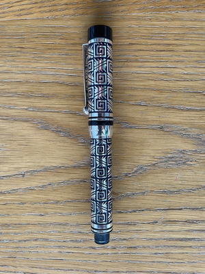 Campo Marzio carved embossed pen in silver and black, like new