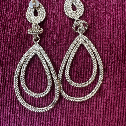 Silver 925 gold-plated teardrop earrings by famous designer new
