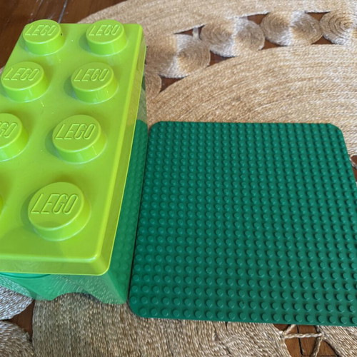 Lego Duplo Deluxe Brick Box with Base and Family Camping House, like new