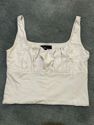 BSB white crop top new with bustier and metal detail size L