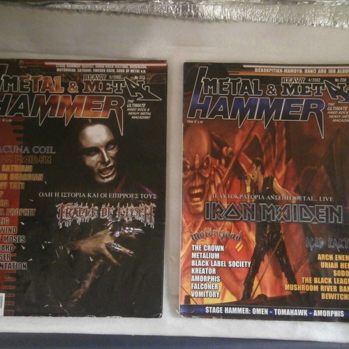 Metal magazines used, pack of 8, rock and metal themes