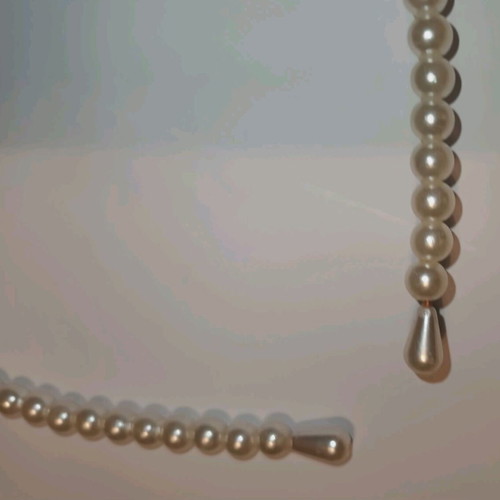 Hairband with pearls and rhinestones new, black and white