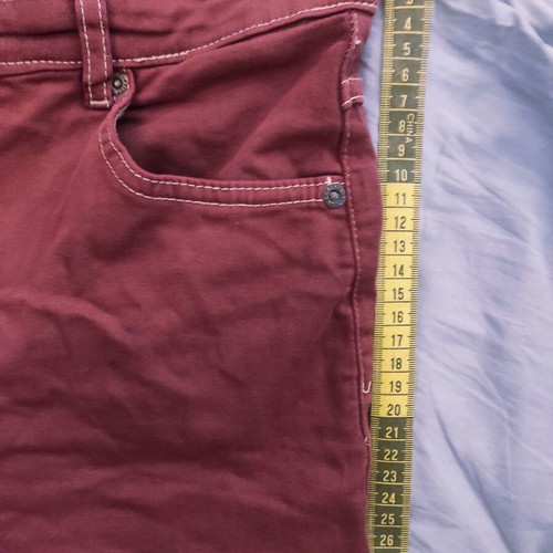 Vintage upcycled distressed burgundy cutoff shorts refurbished, size S